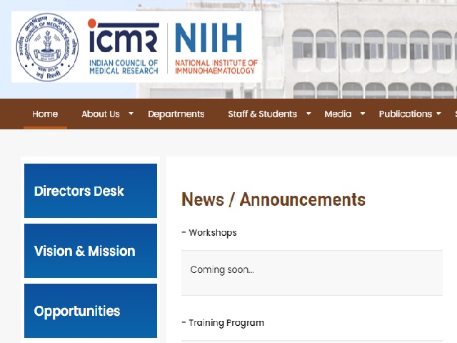 ICMR NIIH Recruitment 2021 
